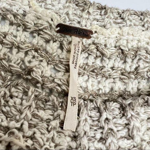 FREE PEOPLE Size XSmall Cotton Linen blend knit short sleeve knit top - Picture 2 of 11